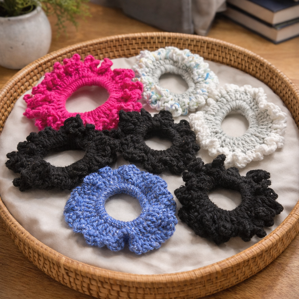 Peneli Luxe Handmade Crochet Scrunchies