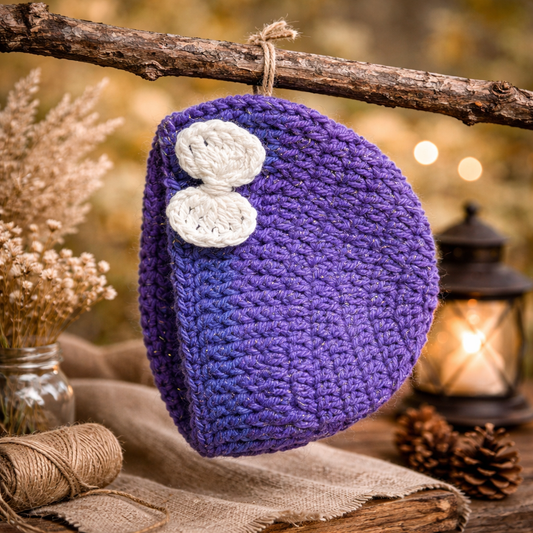Handmade Crochet Baby Bonnet with Bow – Soft & Cozy | Peneli Luxe
