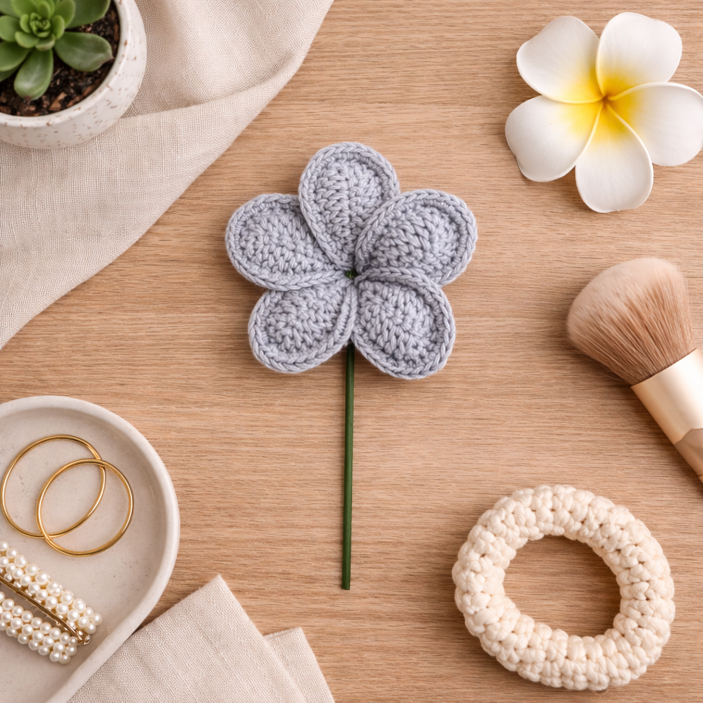 Crochet Plumeria Hair Picks