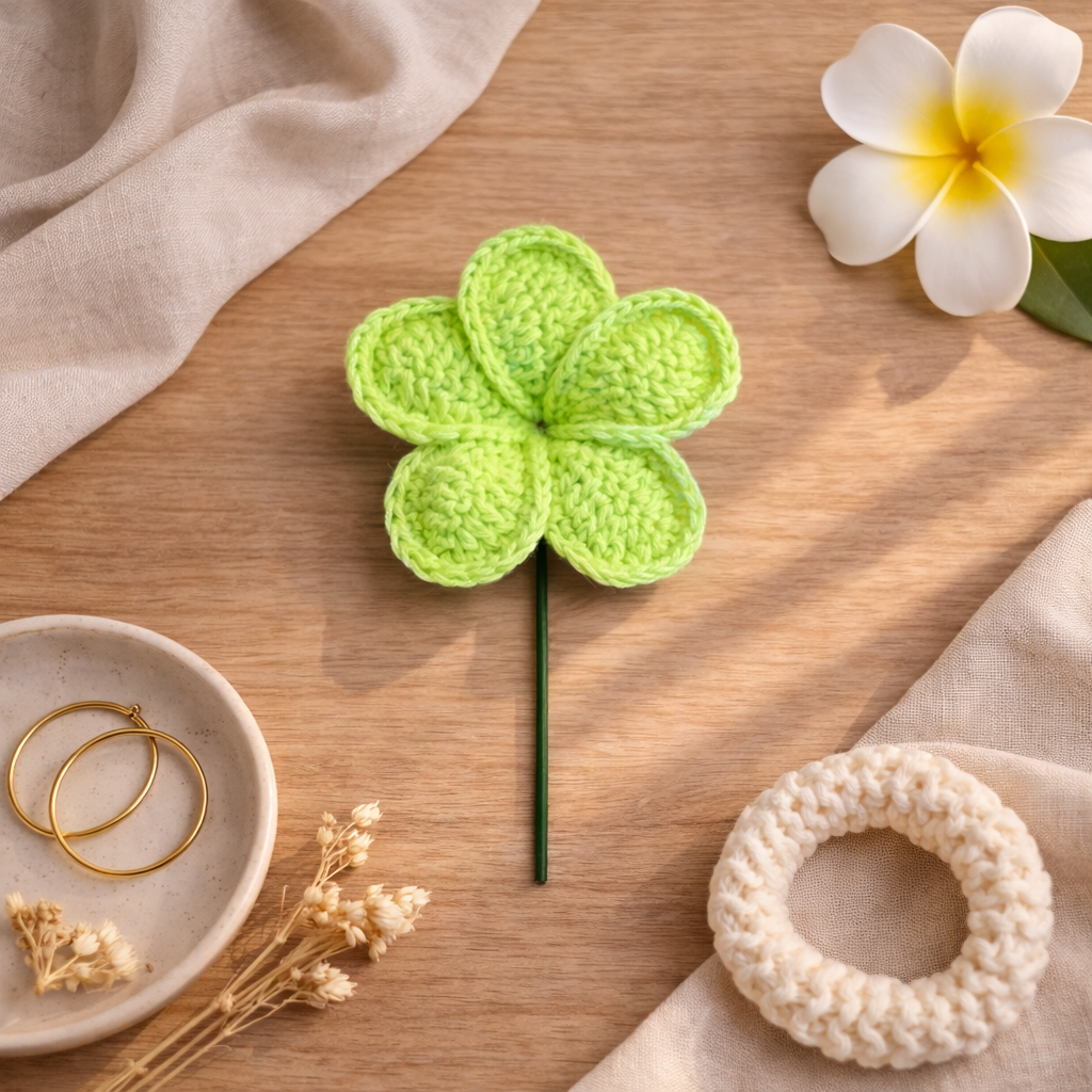Crochet Plumeria Hair Picks