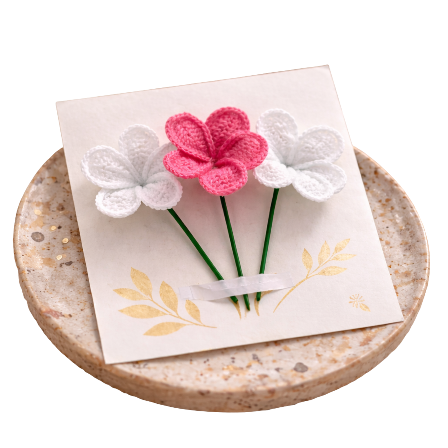 Crochet Plumeria Hair Picks