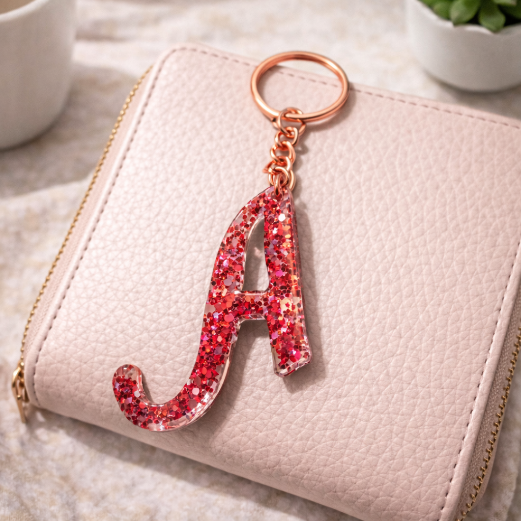 Personalized Acrylic Letter Keychain | Handmade Initial Keychain | Custom Alphabet Keychain Gift