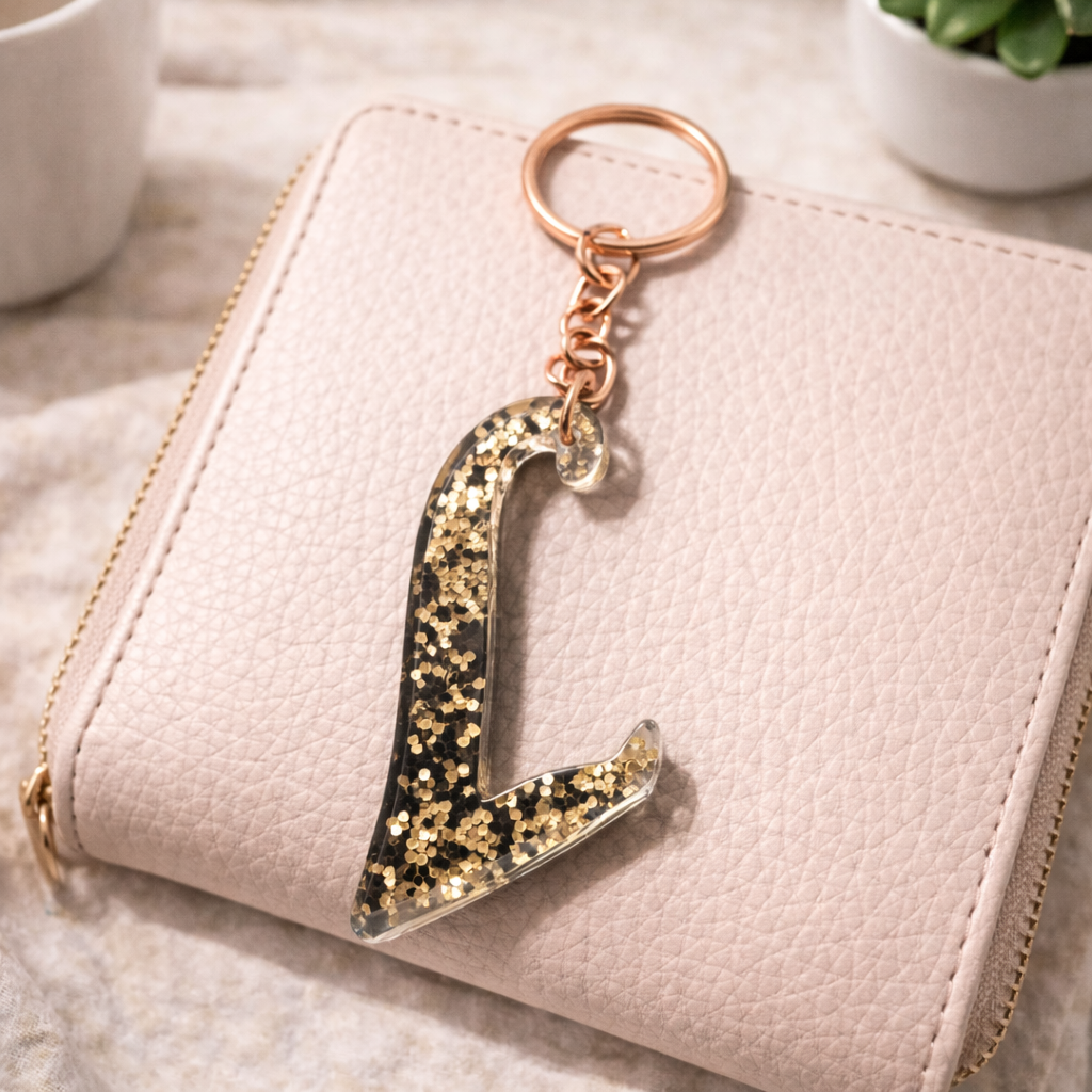 Personalized Acrylic Letter Keychain | Handmade Initial Keychain | Custom Alphabet Keychain Gift