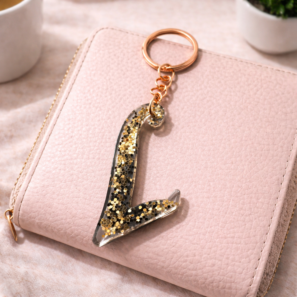Personalized Acrylic Letter Keychain | Handmade Initial Keychain | Custom Alphabet Keychain Gift