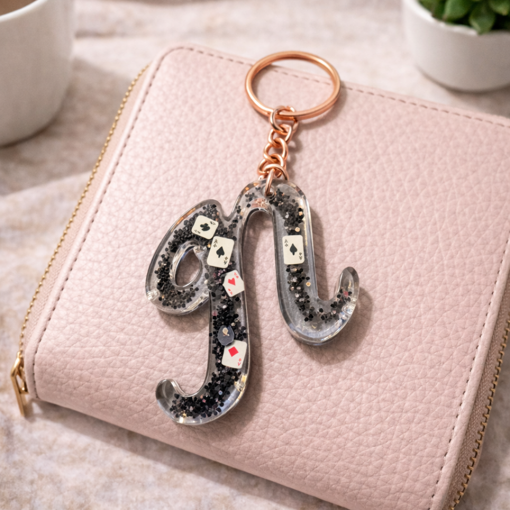 Personalized Acrylic Letter Keychain | Handmade Initial Keychain | Custom Alphabet Keychain Gift