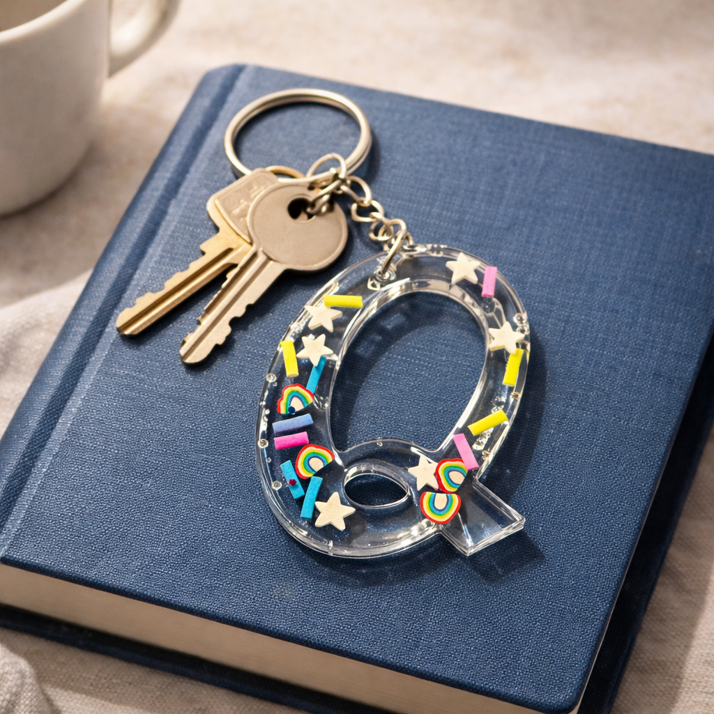 Personalized Acrylic Letter Keychain | Handmade Initial Keychain | Custom Alphabet Keychain Gift