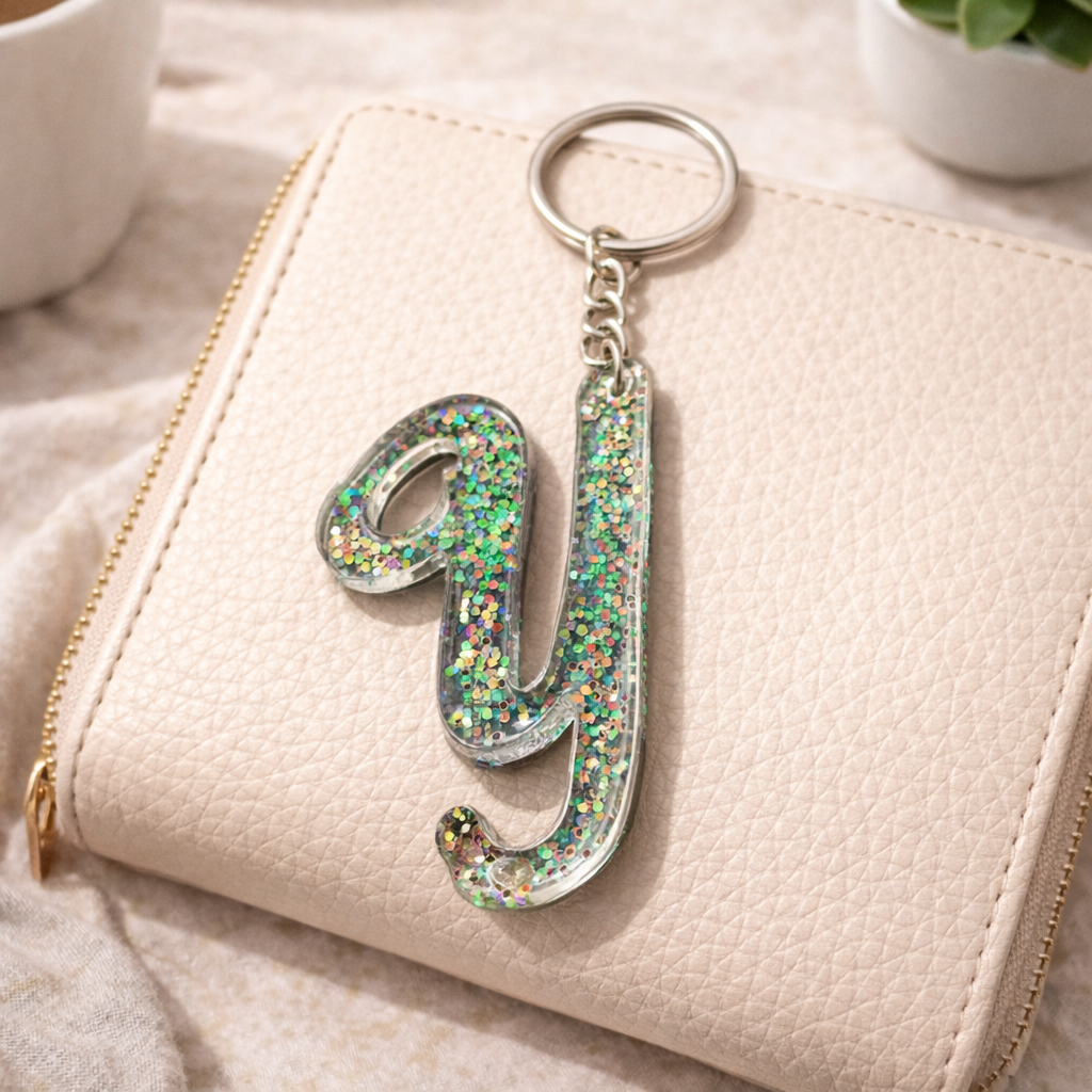 Personalized Acrylic Letter Keychain | Handmade Initial Keychain | Custom Alphabet Keychain Gift