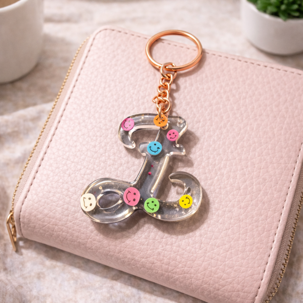 Personalized Acrylic Letter Keychain | Handmade Initial Keychain | Custom Alphabet Keychain Gift