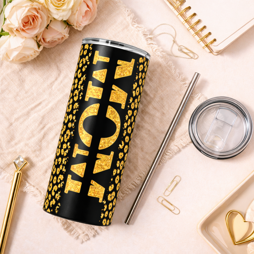 black gold leopard mama tumbler 20oz Stainless Steel Mom Travel Mug Stylish Mother's Day Gift