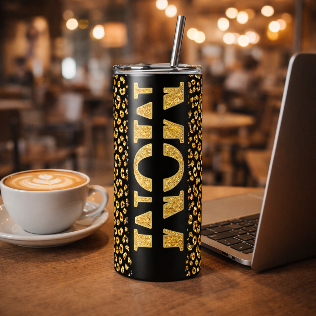 black gold leopard mama tumbler 20oz Stainless Steel Mom Travel Mug Stylish Mother's Day Gift