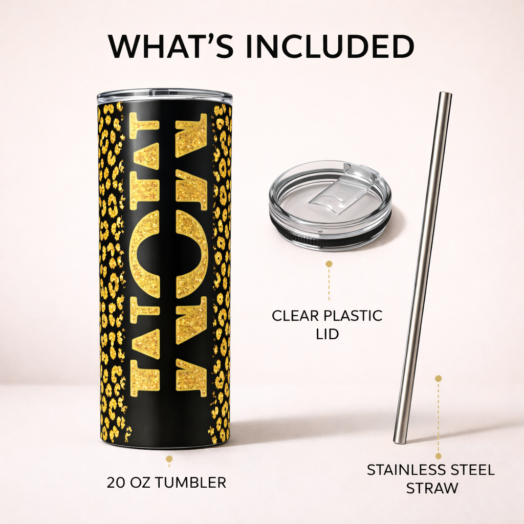 black gold leopard mama tumbler 20oz Stainless Steel Mom Travel Mug Stylish Mother's Day Gift