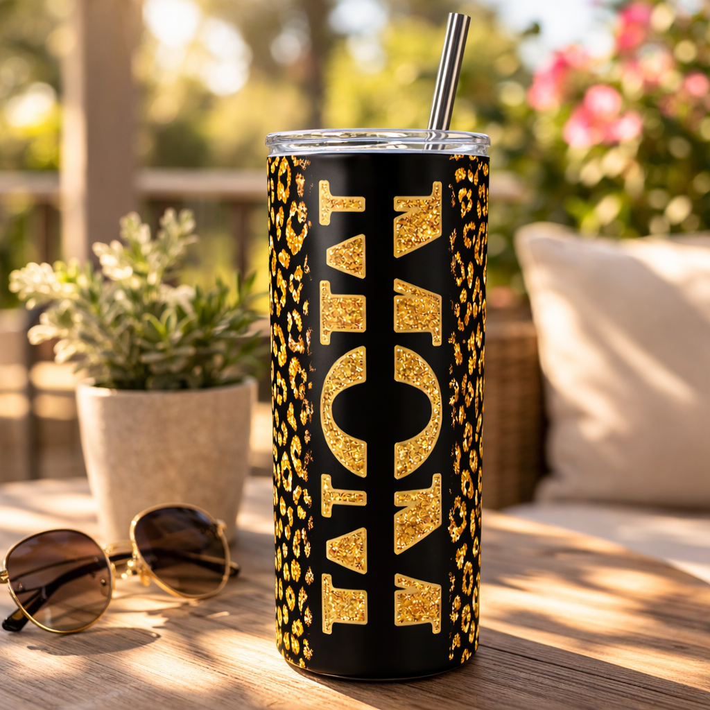 black gold leopard mama tumbler 20oz Stainless Steel Mom Travel Mug Stylish Mother's Day Gift