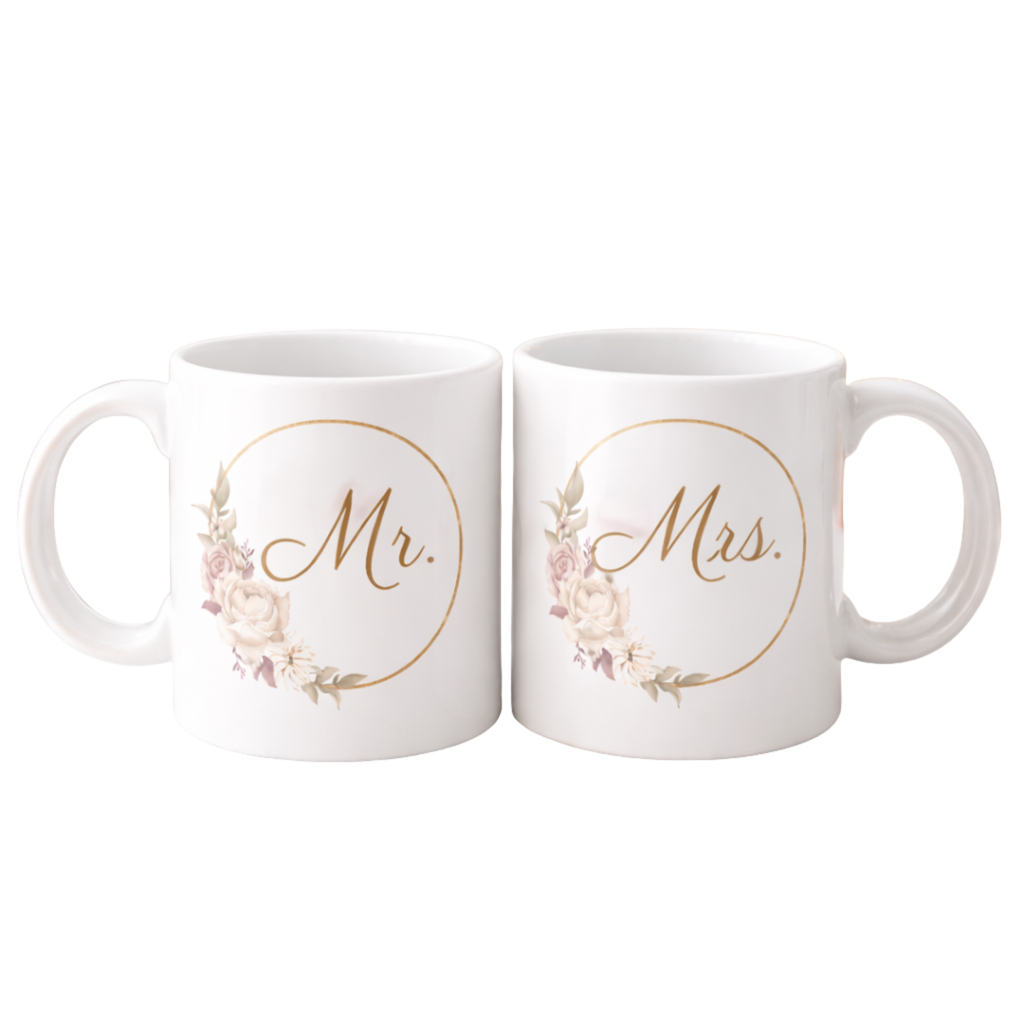 Mr. & Mrs. Ceramic Mug Set – 11 oz Wedding & Couple Coffee Mugs