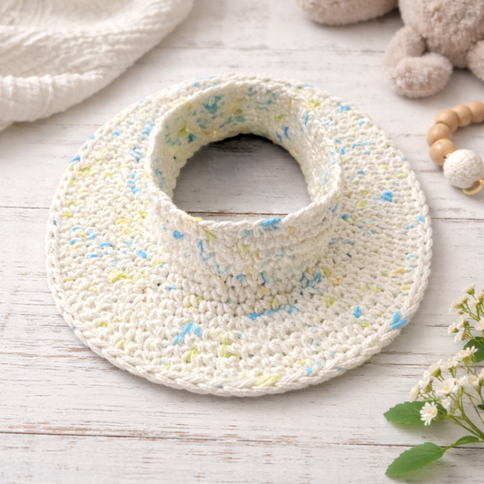 Handmade Crochet Newborn Papale | Soft Cotton Neutral Speckled Design